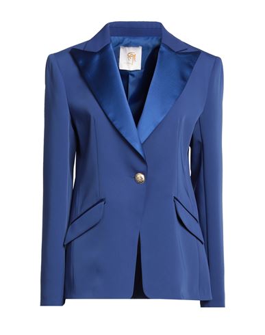 Shop Gai Mattiolo Woman Blazer Bright Blue Size 12 Polyester, Elastane