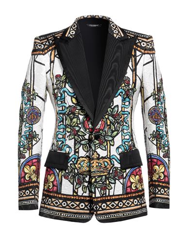 Dolce & Gabbana Man Blazer White Size 36 Viscose, Cotton, Silk, Polyester
