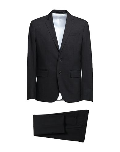 Dsquared2 Man Suit Steel Grey Size 38 Virgin Wool, Elastane In Black
