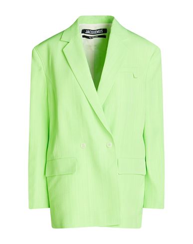 Jacquemus Woman Blazer Light Green Size 6 Viscose, Silk