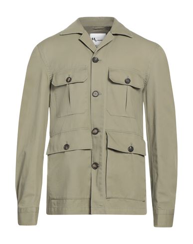Doppiaa Button-up Cotton Shirt Jacket In Green
