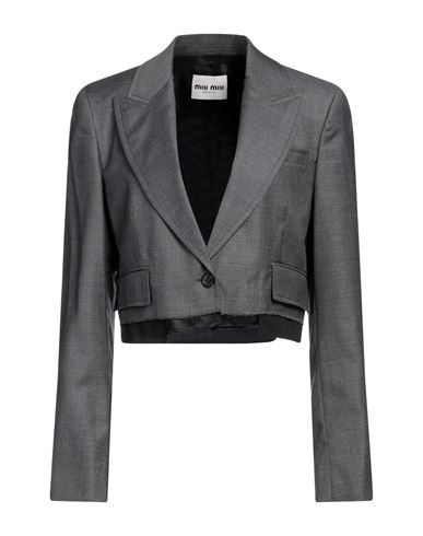 Miu Miu Grisaille Single-breasted Jacket In Grey