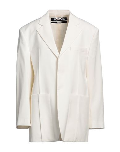 Jacquemus Woman Blazer Off White Size 4 Viscose, Silk