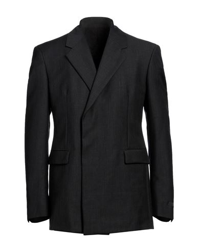 Prada Man Blazer Steel Grey Size 40 Mohair Wool, Wool In Black