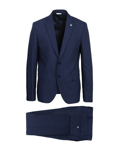 Manuel Ritz Man Suit Navy Blue Size 44 Polyester, Viscose, Elastane