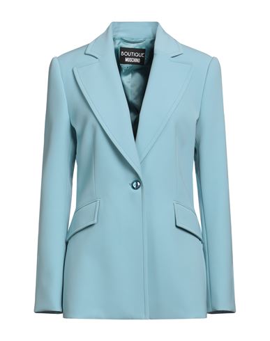 Boutique Moschino Woman Blazer Sky Blue Size 10 Polyester, Elastane In Blue