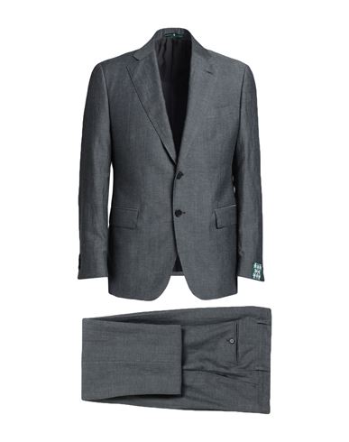 Massacri Man Suit Grey Size 40 Wool, Linen