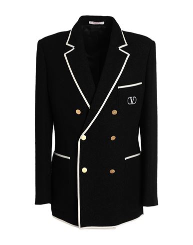 Valentino Garavani Man Blazer Black Size 40 Wool, Polyamide, Silk