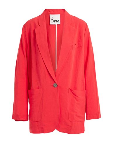 8PM 8PM WOMAN BLAZER RED SIZE M VISCOSE, LINEN 