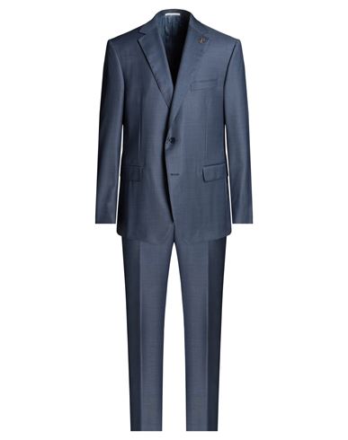 Pal Zileri Man Suit Slate Blue Size 48 Wool