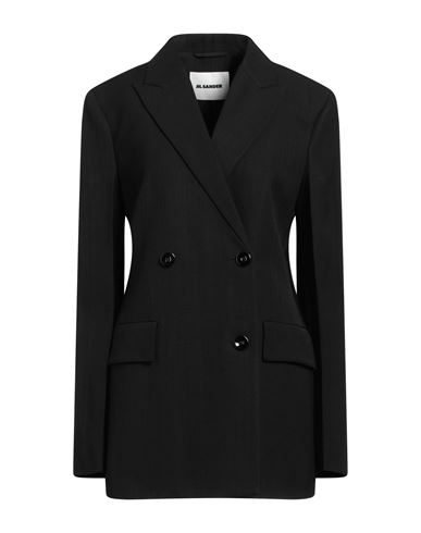 Jil Sander Woman Blazer Black Size 6 Viscose, Silk