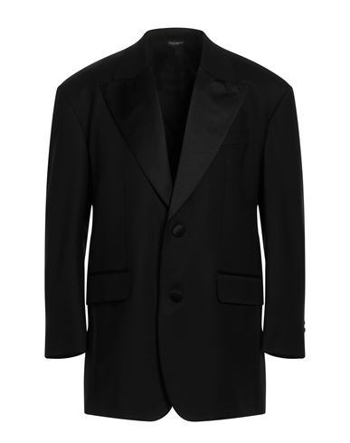 Shop Dolce & Gabbana Man Blazer Black Size 42 Wool, Silk, Polyester, Elastane