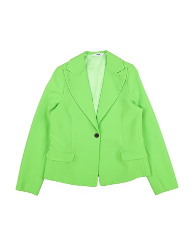 Shop Msgm Toddler Girl Blazer Acid Green Size 4 Polyester, Elastane