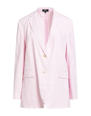 Theory Woman Blazer Pink Size 8 Linen, Viscose, Elastane