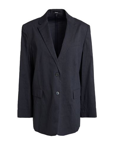 Theory Woman Blazer Midnight Blue Size 6 Linen, Viscose, Elastane