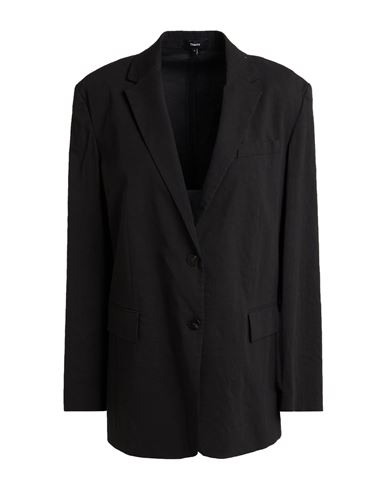 Theory Woman Blazer Black Size 8 Linen, Viscose, Elastane