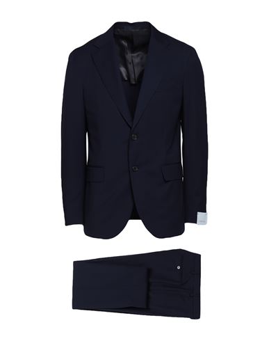 Caruso Man Suit Midnight Blue Size 46 Wool, Elastane