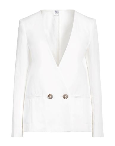 Fedeli Woman Blazer White Size 8 Cotton, Linen