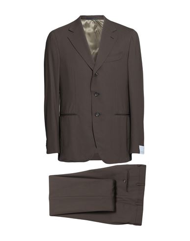 Caruso Man Suit Dark Brown Size 42 Wool