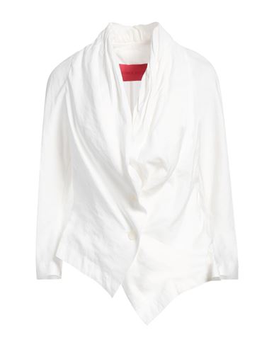 Virginia Bizzi Woman Blazer White Size 6 Viscose, Polyester In White