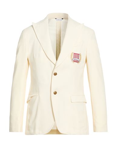 Manuel Ritz Man Blazer Cream Size 38 Virgin Wool, Polyamide In Neutral