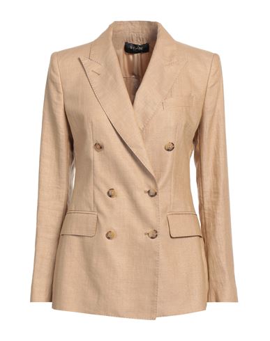 We For Be Woman Blazer Sand Size 4 Linen, Polyamide In Beige