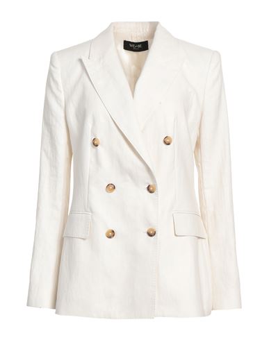 We For Be Woman Blazer Ivory Size 10 Linen, Polyamide In White