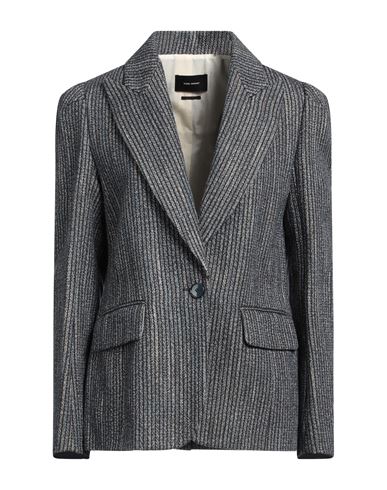 Isabel Marant Woman Blazer Blue Size 10 Linen, Cotton, Wool In Gray