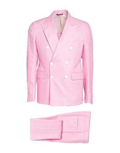 Brian Dales Man Suit Pink Size 42 Linen, Polyamide