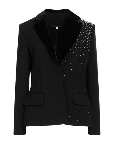 Shop Botondi Couture Woman Blazer Black Size 14 Viscose, Silk, Acetate, Polyamide, Elastane