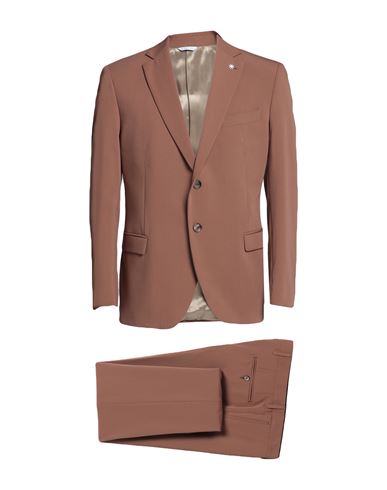 Manuel Ritz Man Suit Brown Size 42 Polyester, Viscose, Elastane