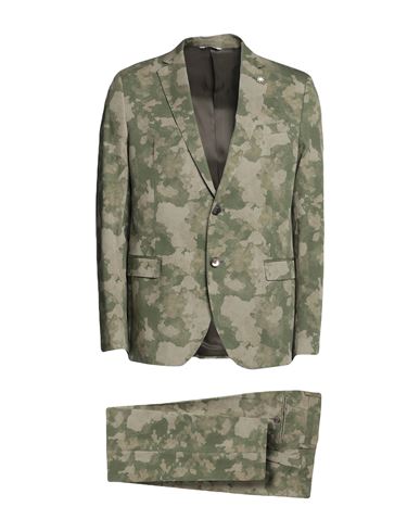 Manuel Ritz Man Suit Military Green Size 40 Cotton