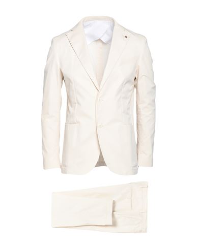 Barbati Man Suit Ivory Size 40 Cotton, Polyamide, Elastane In White