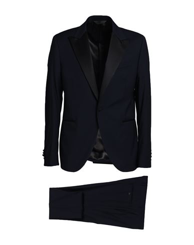 Paoloni Man Suit Midnight Blue Size 44 Virgin Wool, Elastane