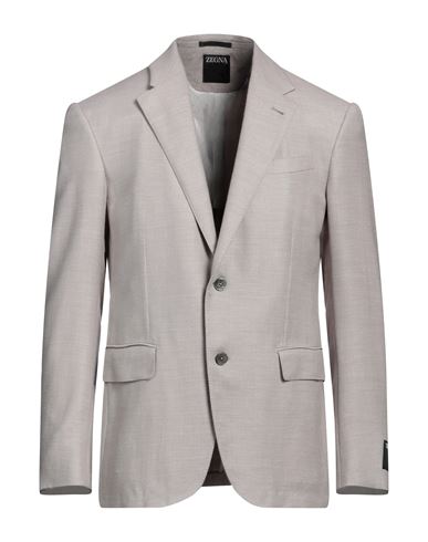 Zegna Man Blazer Light Grey Size 40 Wool, Silk, Linen, Polyamide, Elastane
