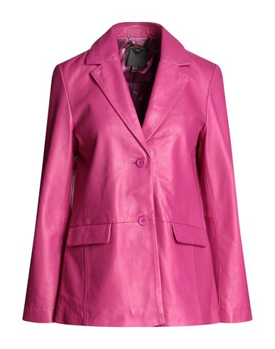 Shop Muubaa Woman Blazer Fuchsia Size 10 Sheepskin In Pink