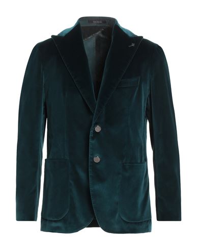 Tagliatore Man Blazer Emerald Green Size 46 Cotton, Elastane