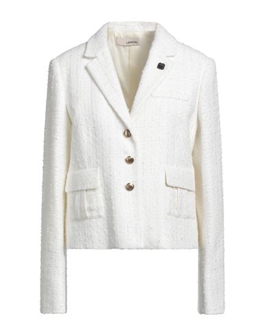 Lardini Woman Blazer White Size 10 Cotton, Linen, Viscose, Polyamide