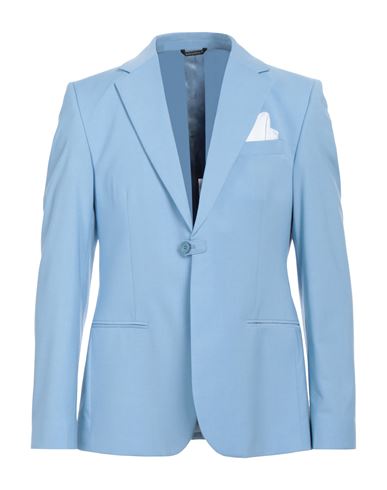 Grey Daniele Alessandrini Man Blazer Sky Blue Size 42 Polyester, Viscose, Elastane