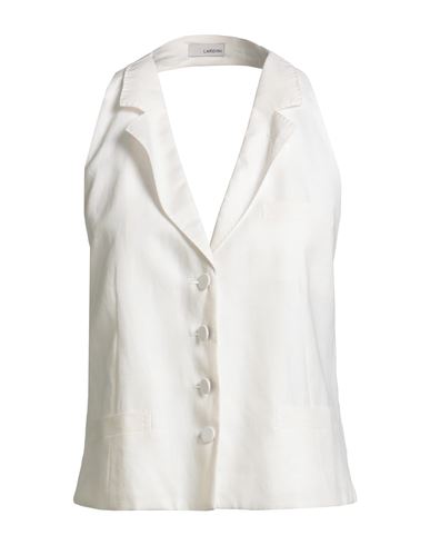 Lardini Woman Tailored Vest Ivory Size 8 Linen