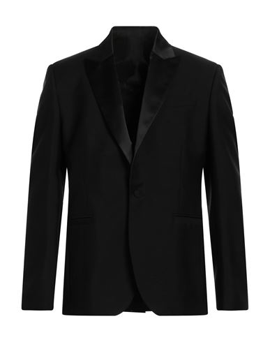 Versace Man Blazer Black Size 40 Mohair Wool, Virgin Wool, Polyester