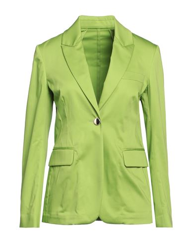 Breras Milano Woman Blazer Acid Green Size 4 Cotton, Elastane