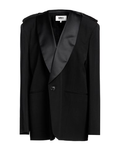 Mm6 Maison Margiela Woman Blazer Black Size 6 Virgin Wool, Viscose, Polyester