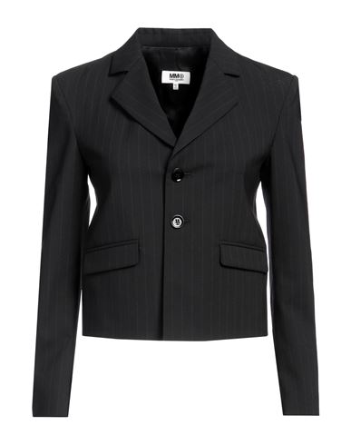 Shop Mm6 Maison Margiela Woman Blazer Black Size 6 Cotton, Elastane
