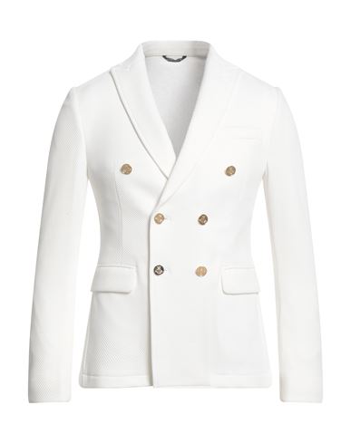 Grey Daniele Alessandrini Man Blazer White Size 36 Polyester, Elastane In White