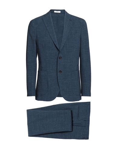 Boglioli Man Suit Navy Blue Size 38 Virgin Wool, Linen, Elastane