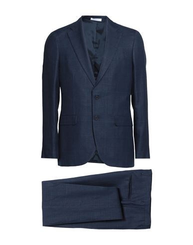 Boglioli Man Suit Navy Blue Size 38 Wool, Linen, Silk