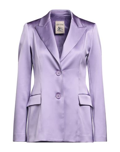 Semicouture Woman Blazer Light Purple Size 8 Acetate, Polyamide, Elastane, Polyester