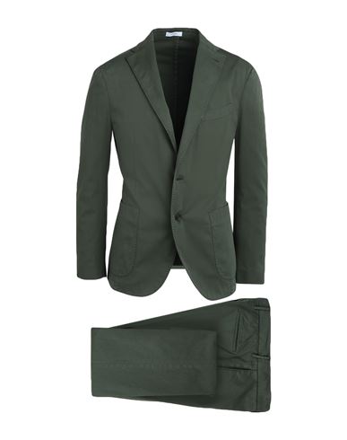 Boglioli Man Suit Military Green Size 38 Cotton, Elastane