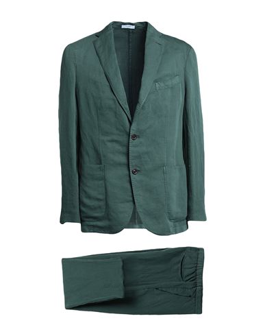 Boglioli Man Suit Green Size 42 Cotton, Linen